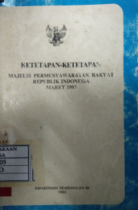 Ketetapan-ketetapan MPR RI maret 1993