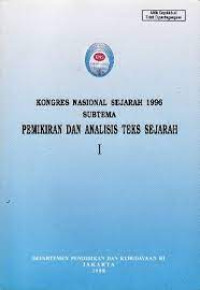 Kongres Nasional Sejarah 1996 Pemikiran dan analisis teks sejarah